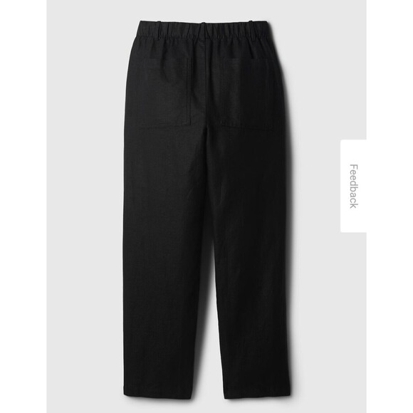 New Gap Linen Blend Pull On Wide Leg Pants Size Extra Large XL Black NWT 39"x28" - Picture 4 of 16